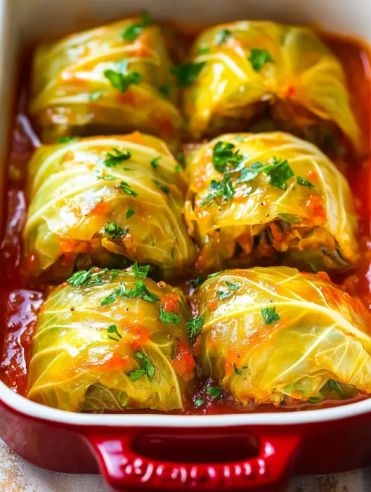 A pan of food with a red sauce.