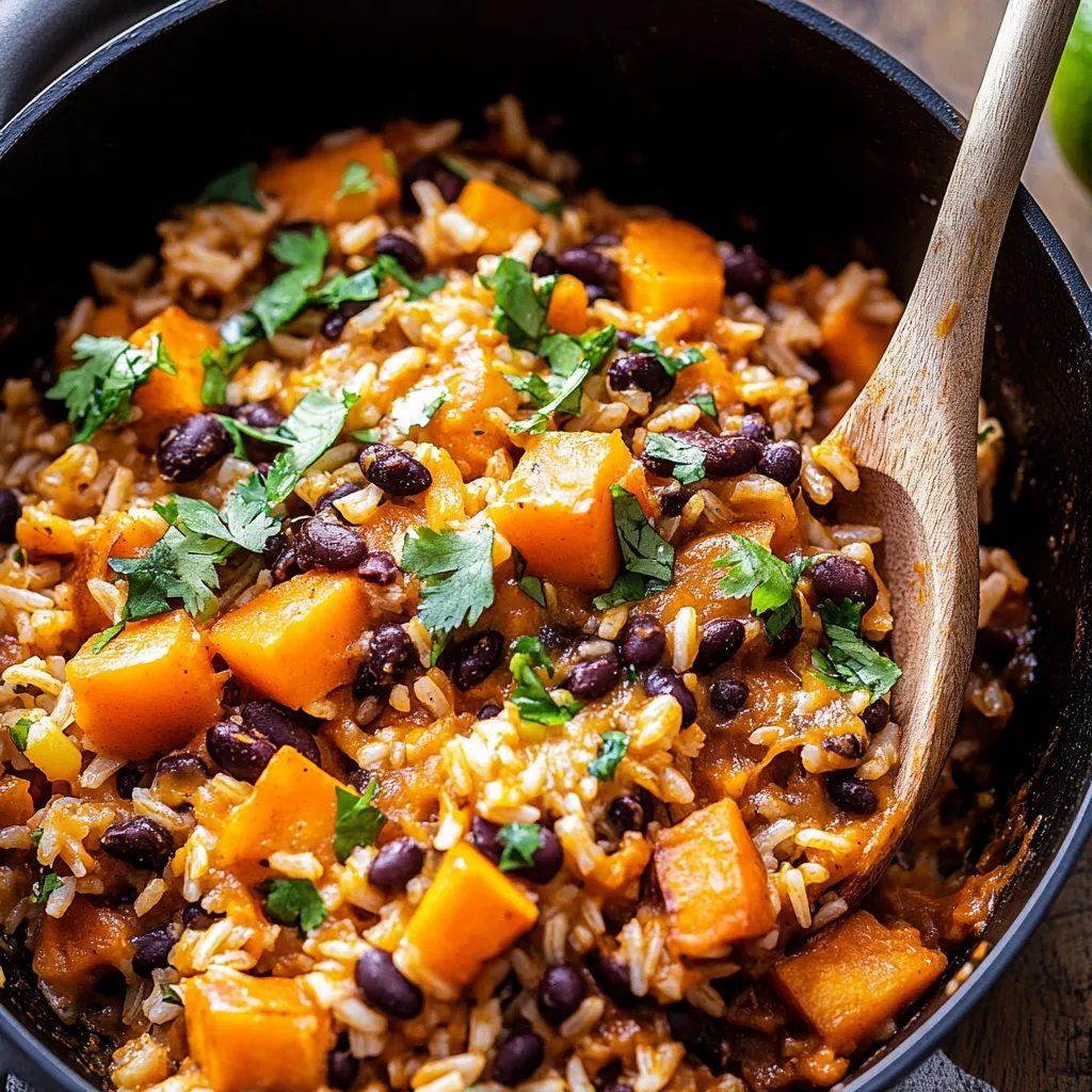 A bowl of rice with vegetables and beans.