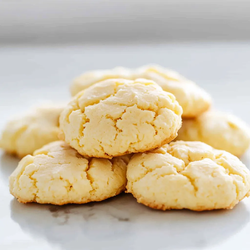 A stack of cookies on a table.
