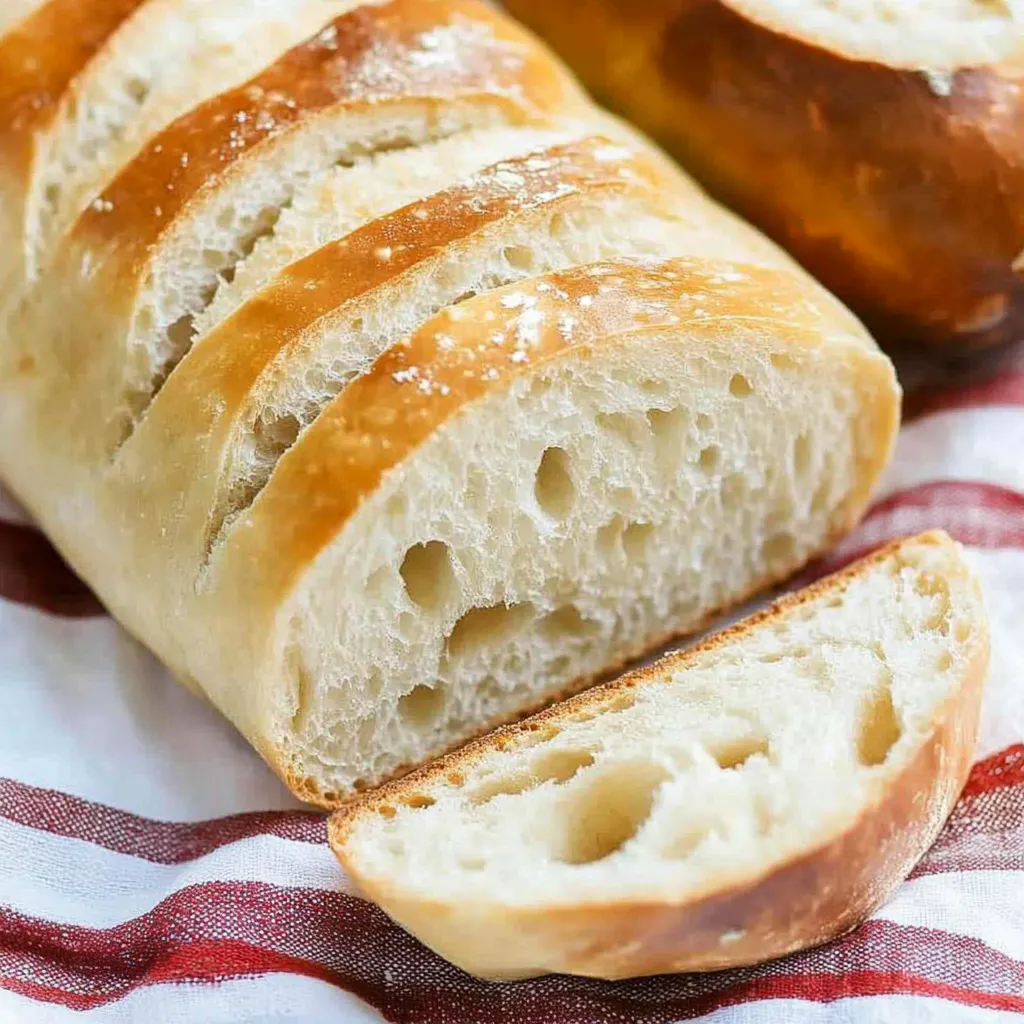 Two slices of bread on a table.