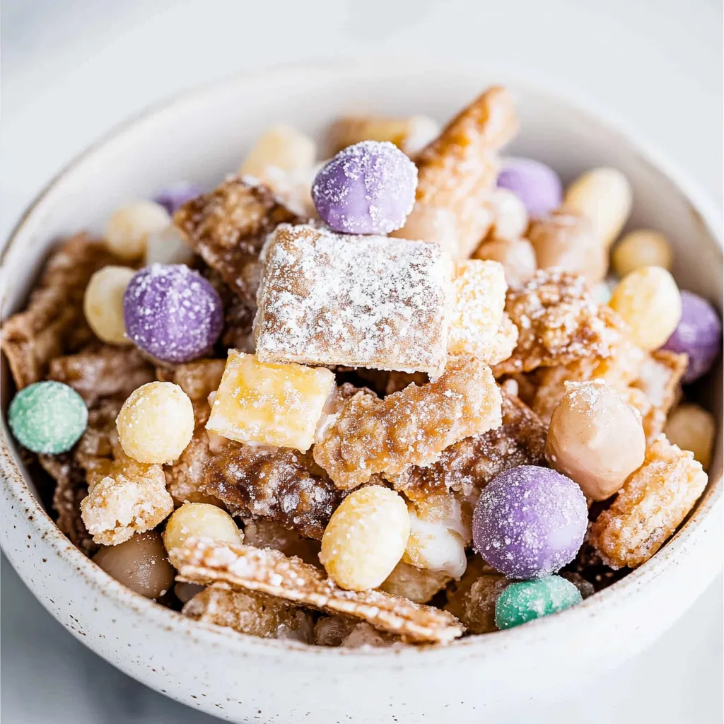 A bowl of cereal with marshmallows and candy.
