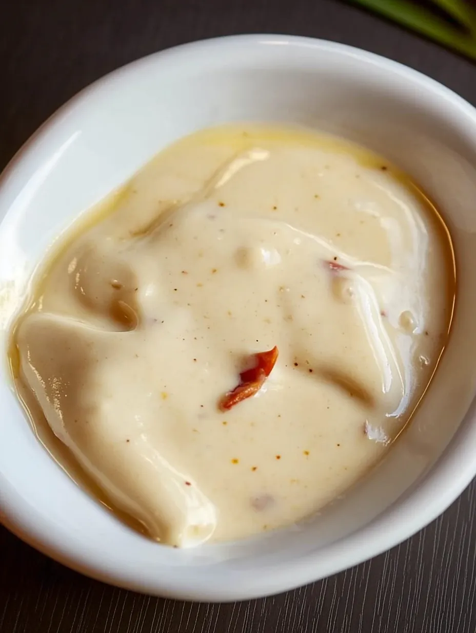 A bowl of soup with a red pepper in it.