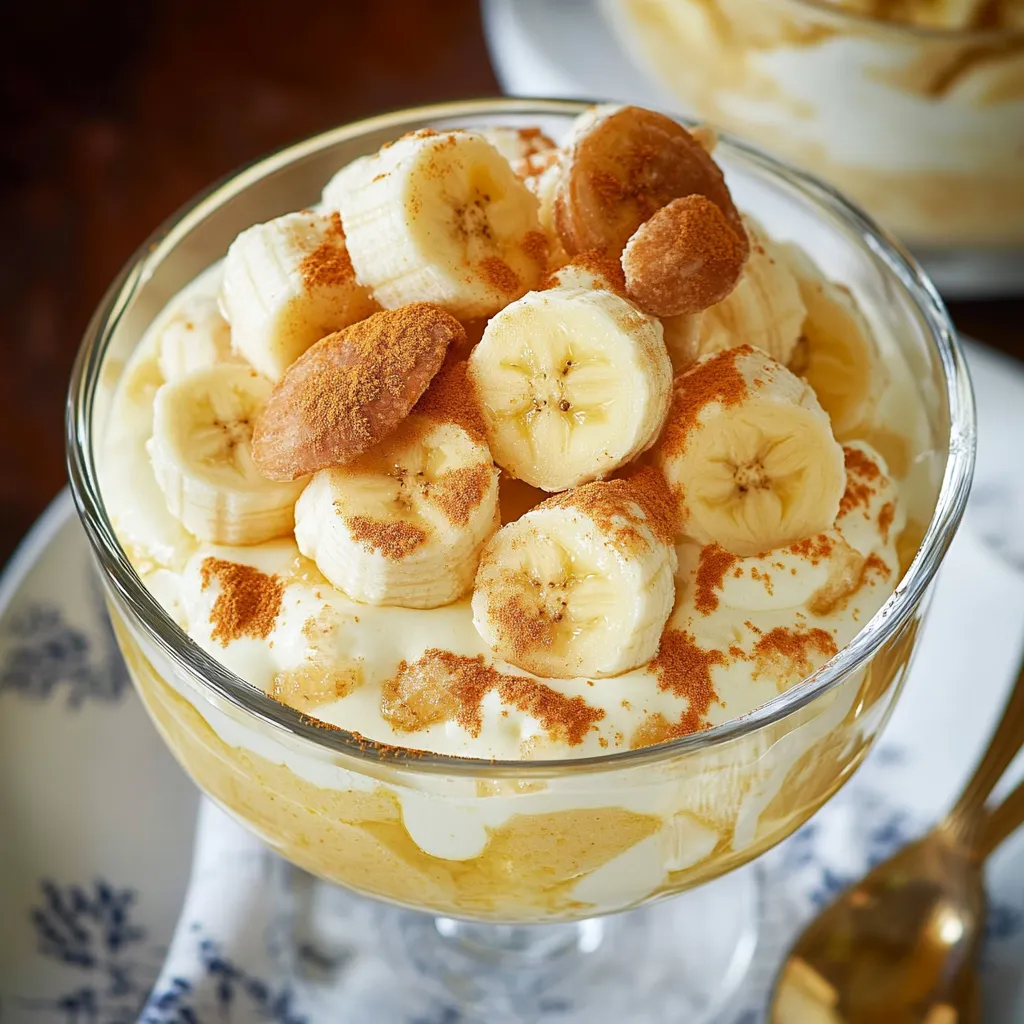 Banana slices on top of ice cream.