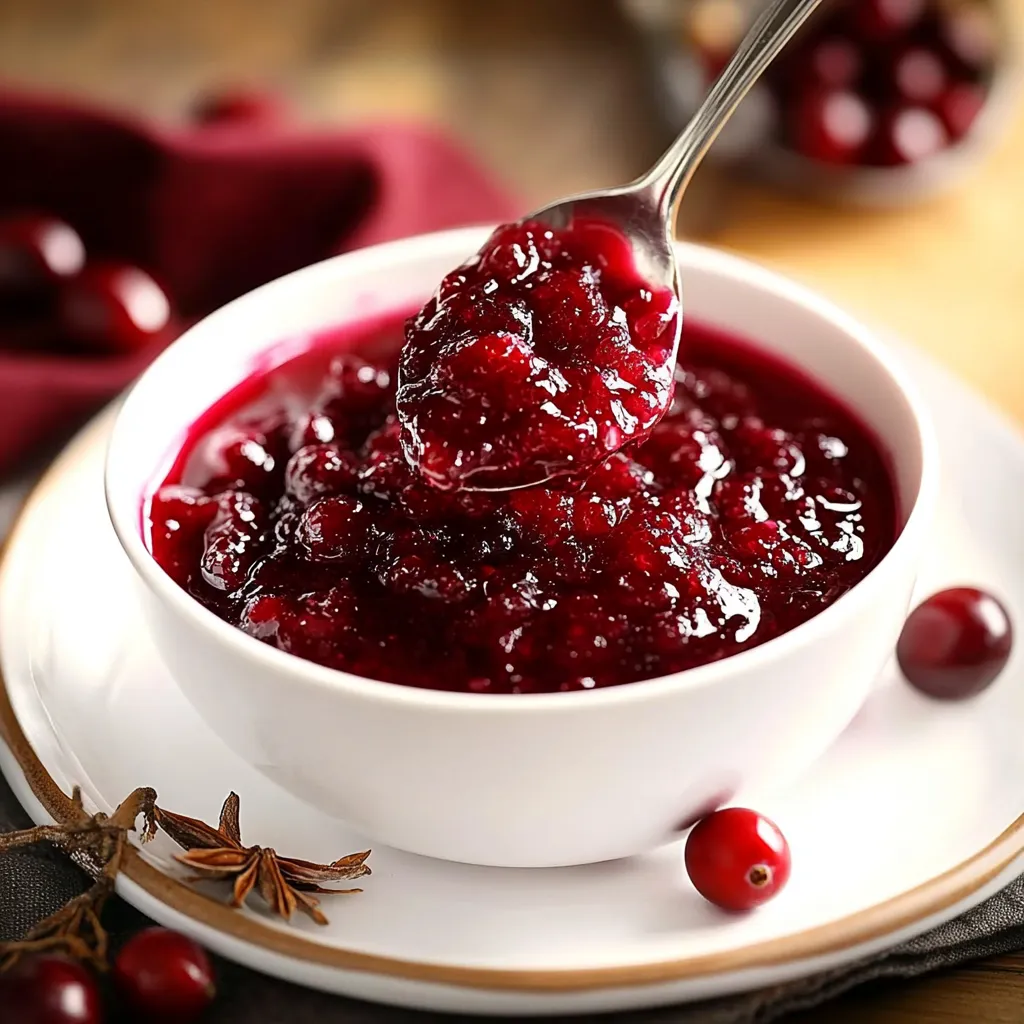A spoon in a bowl of red jello.
