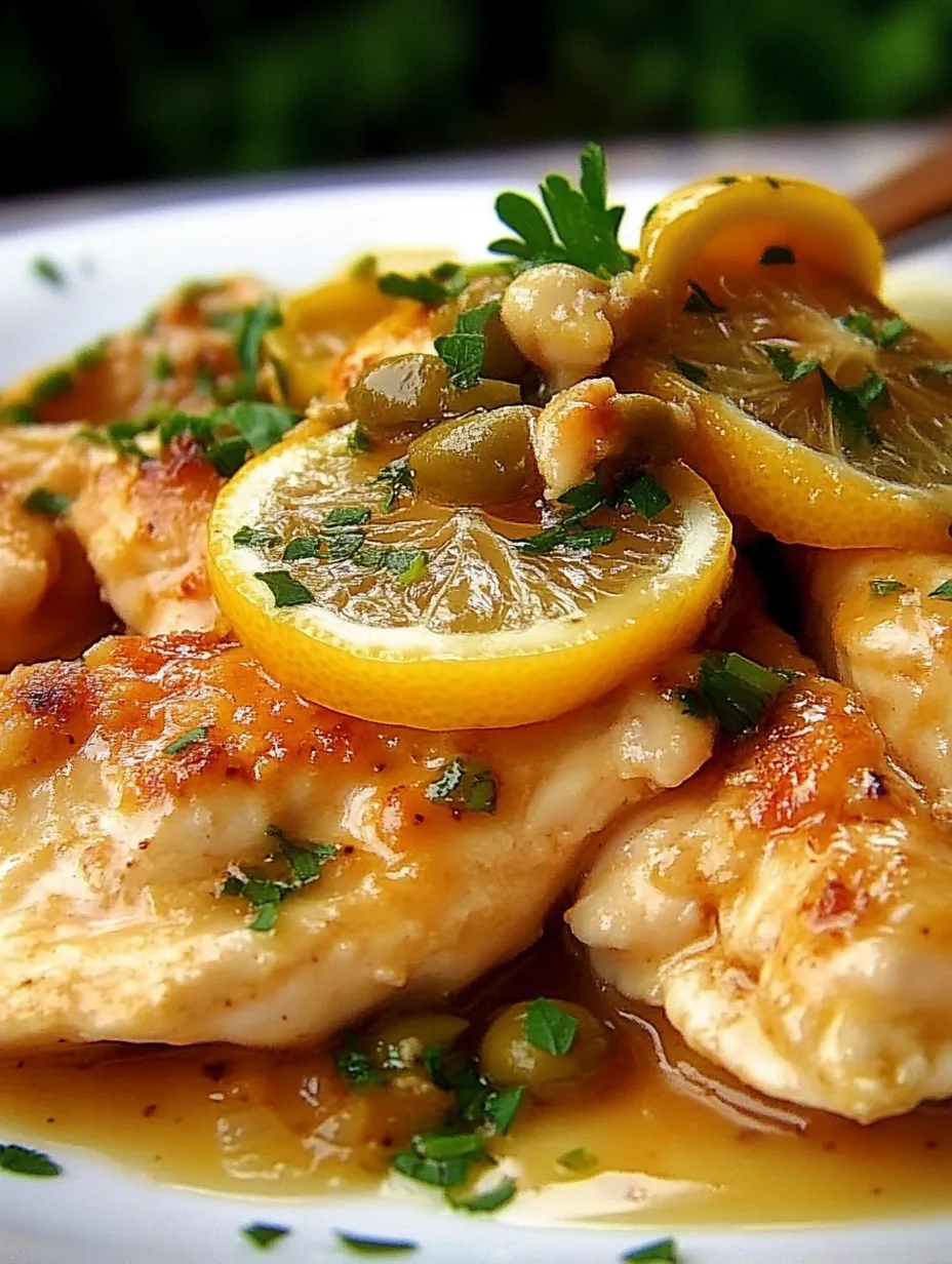 Chicken with lemon and herbs.
