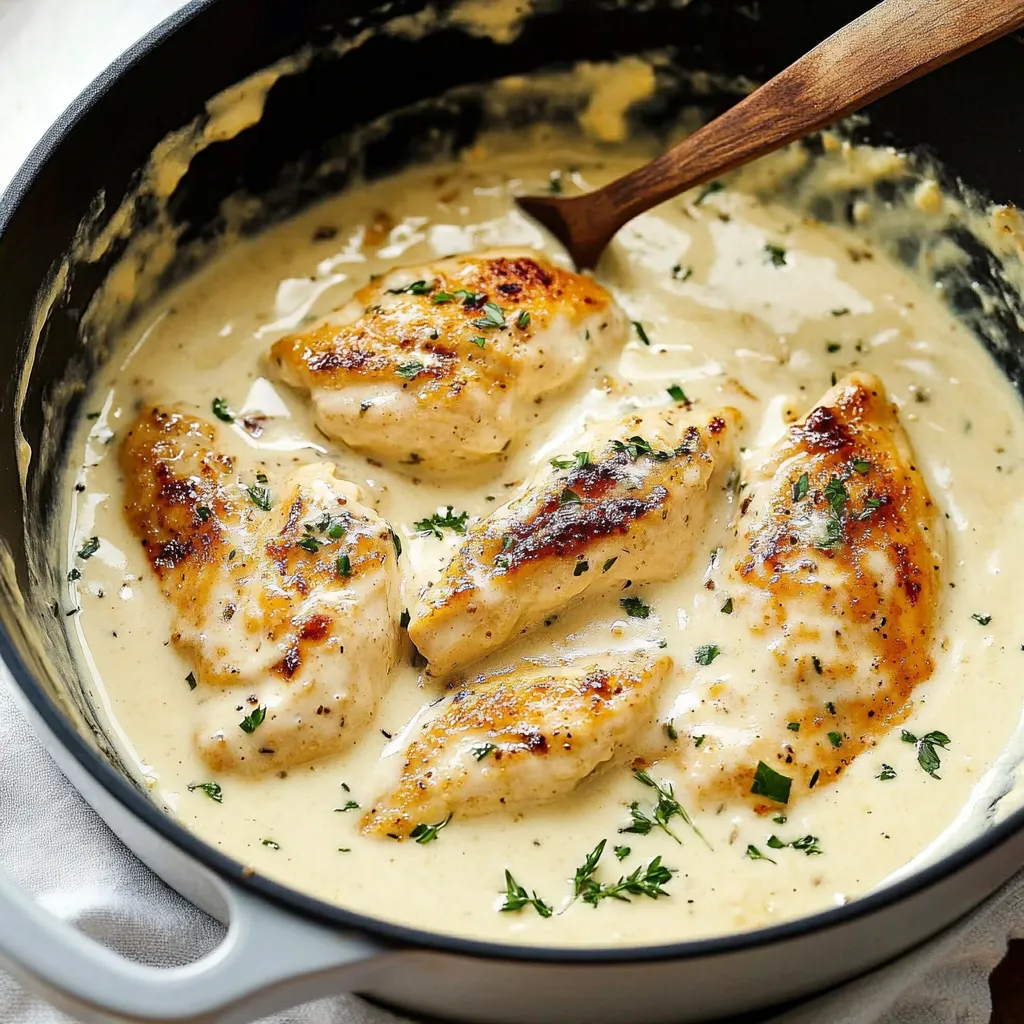 A bowl of chicken with sauce.
