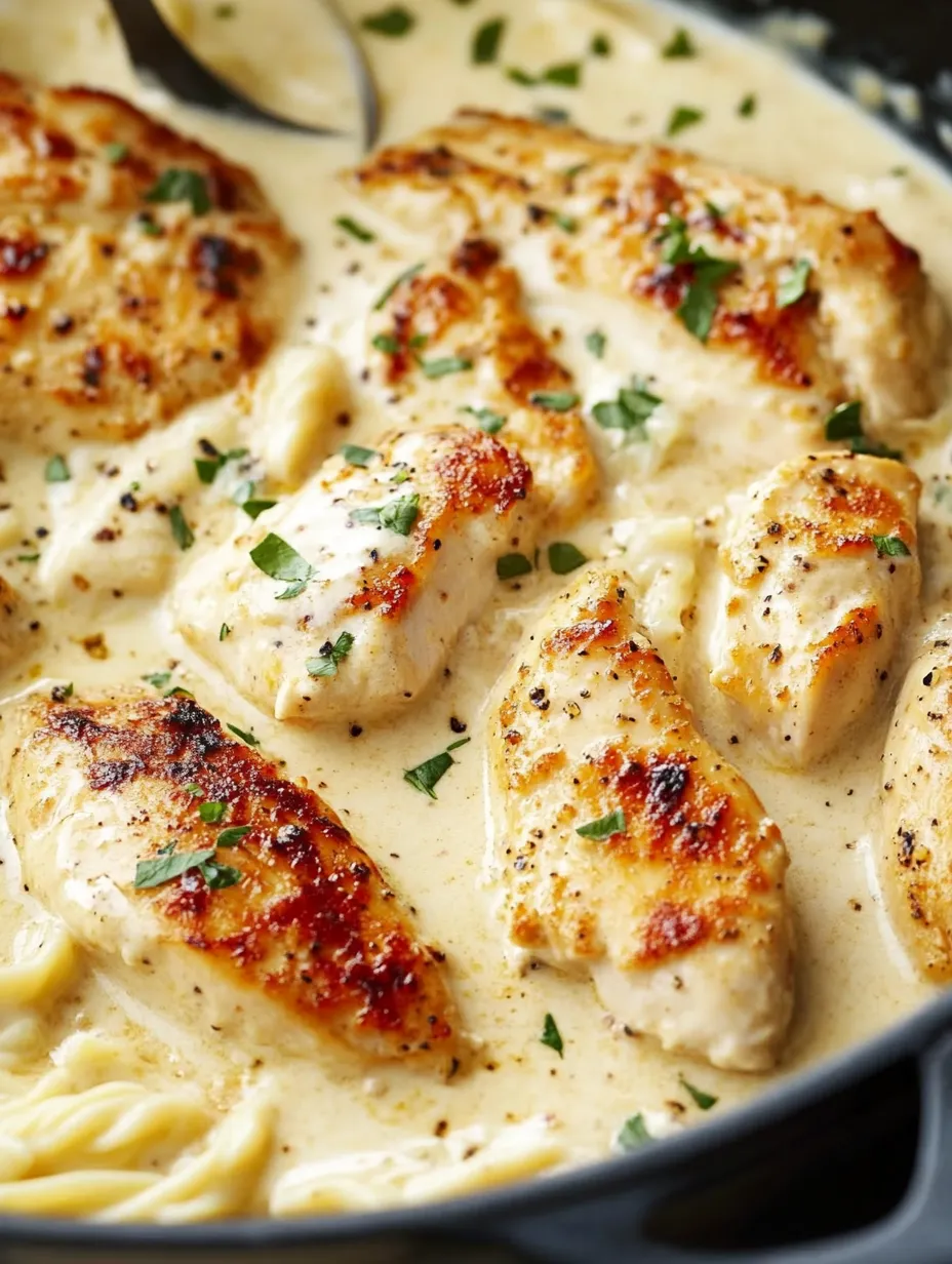 Chicken with sauce.