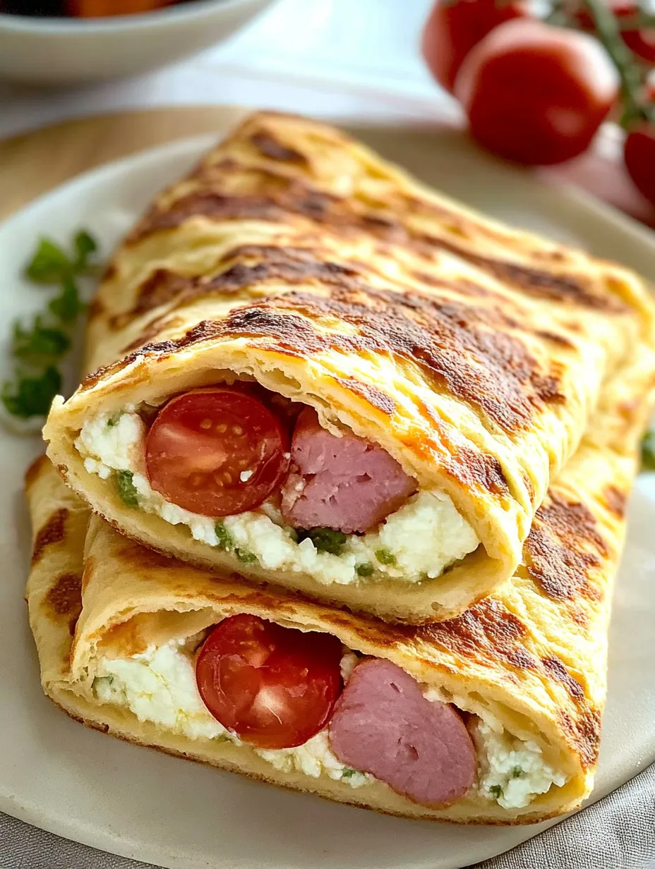 A sandwich with meat and tomatoes.