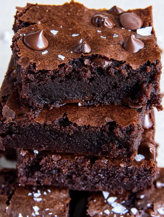 Chocolate cake with chocolate chips.