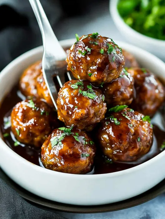A bowl of meatballs with gravy.