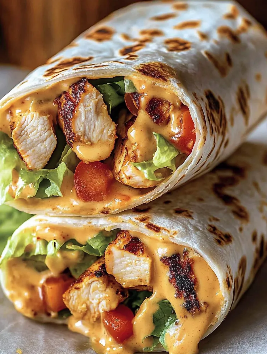 A chicken burrito with lettuce and tomato.