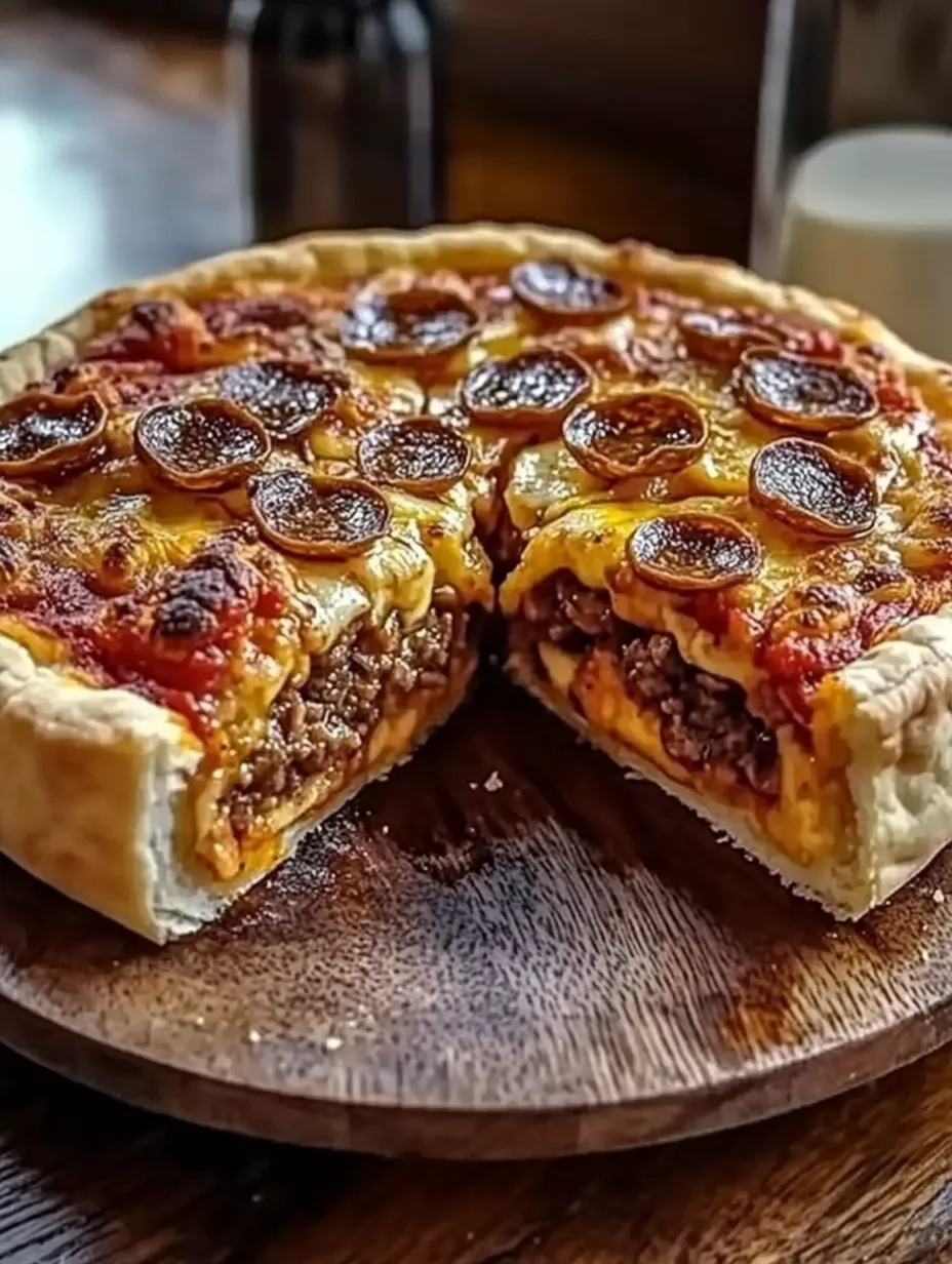 A slice of pizza with pepperoni on a wooden board.