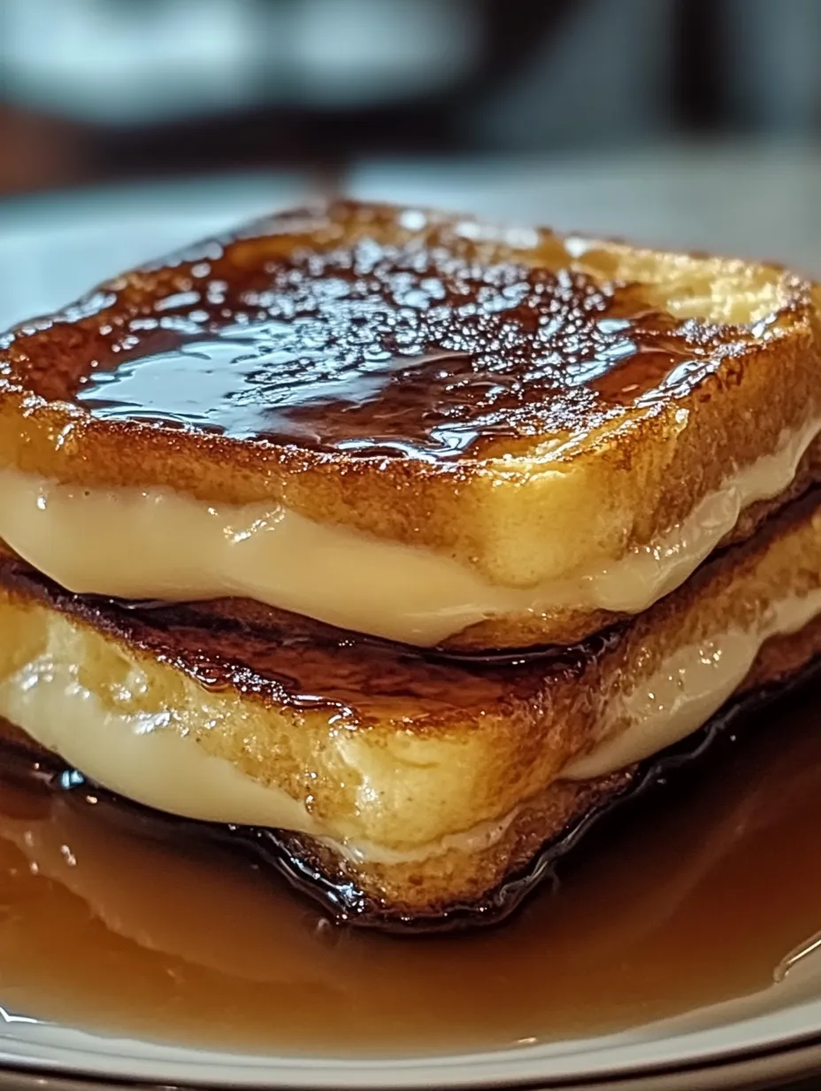 A stack of French toast with syrup.