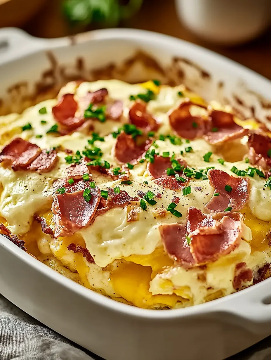 A dish with bacon and cheese.