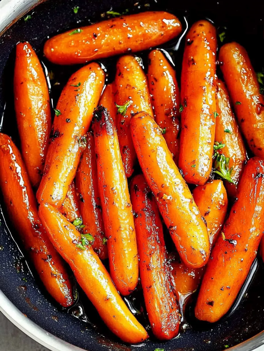 A bowl of carrots with a green herb on top.