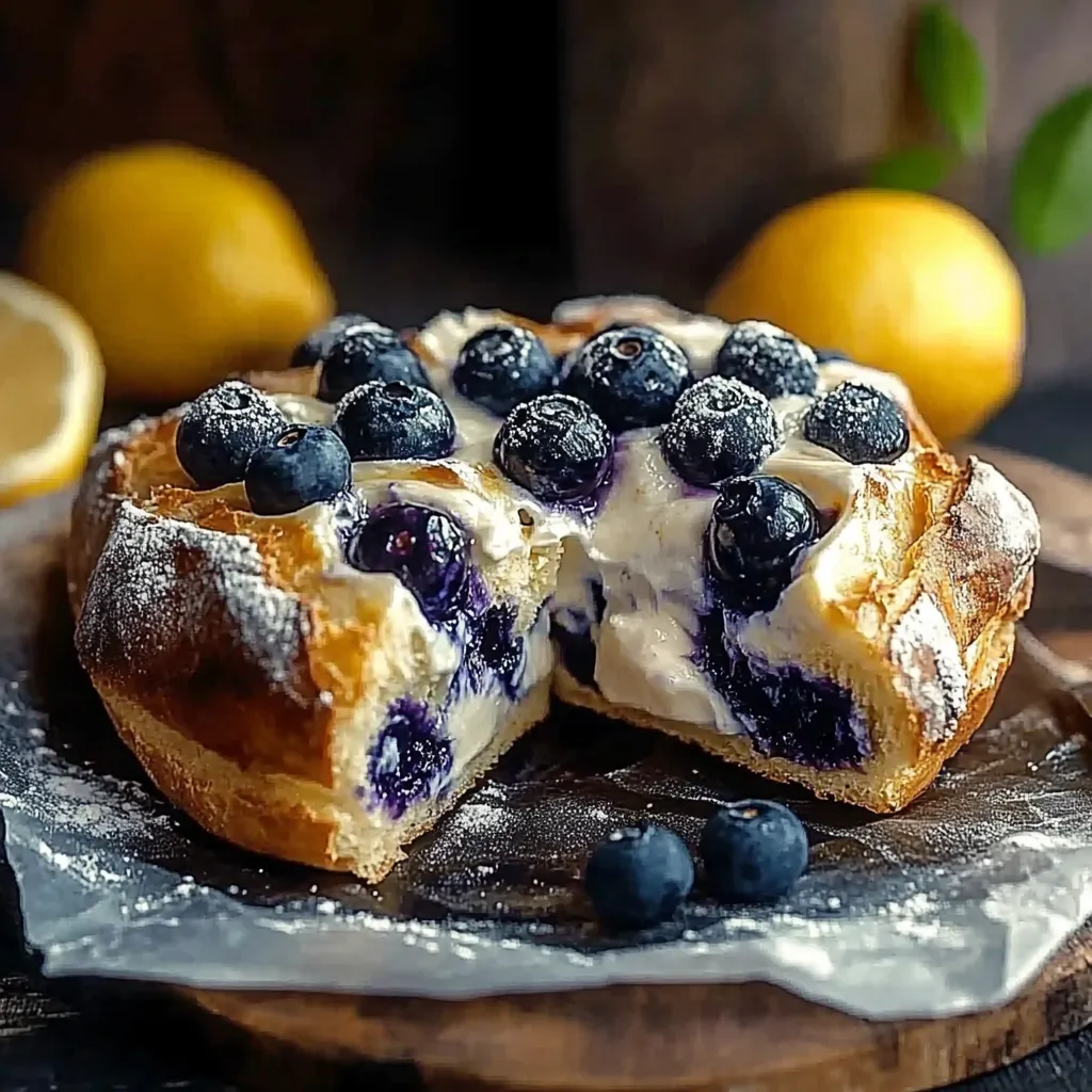 A slice of blueberry pastry.