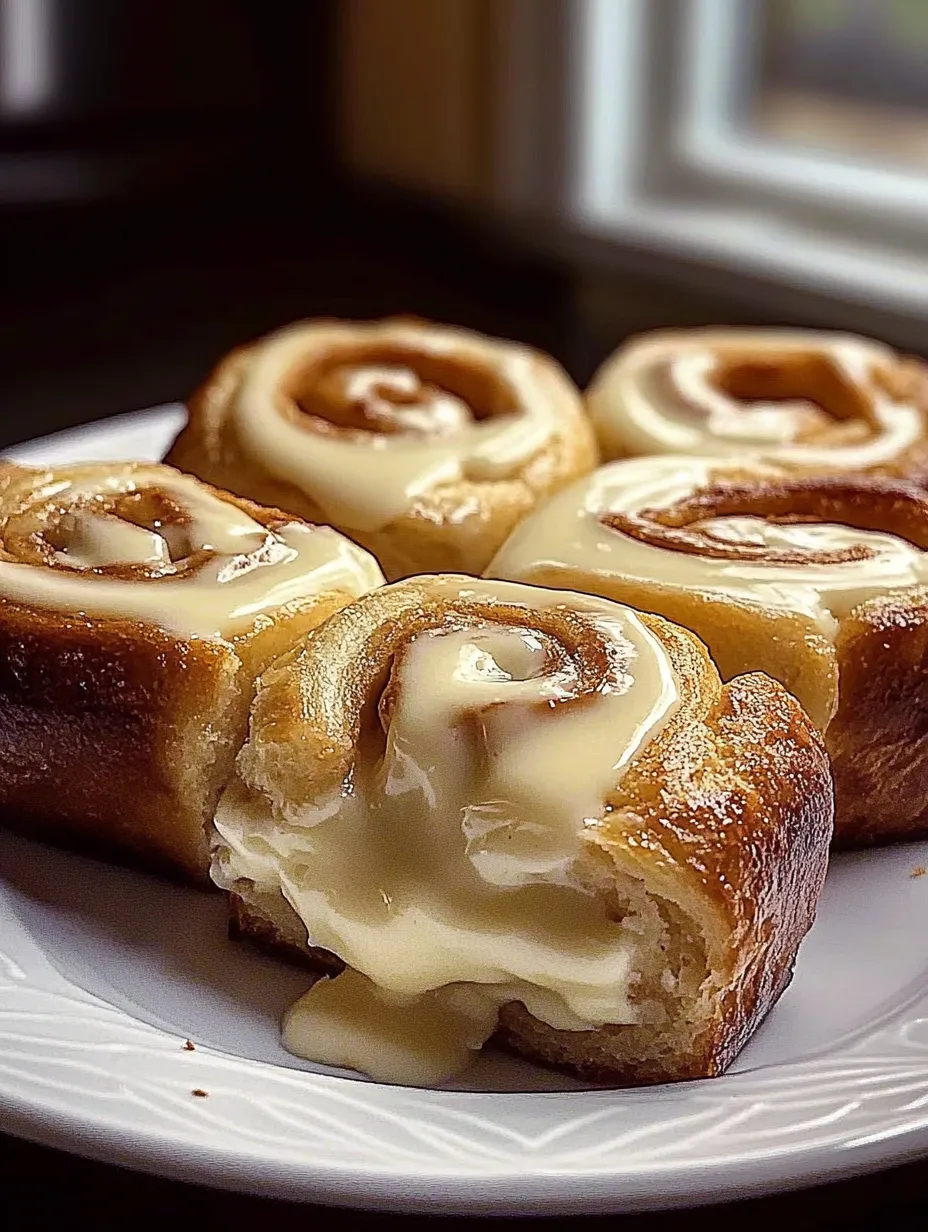 A plate of three rolls with icing.