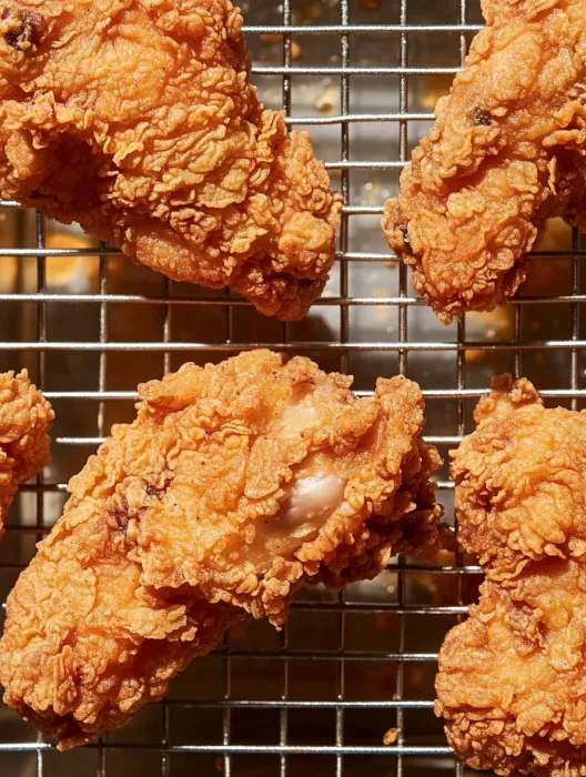 A tray of fried chicken.