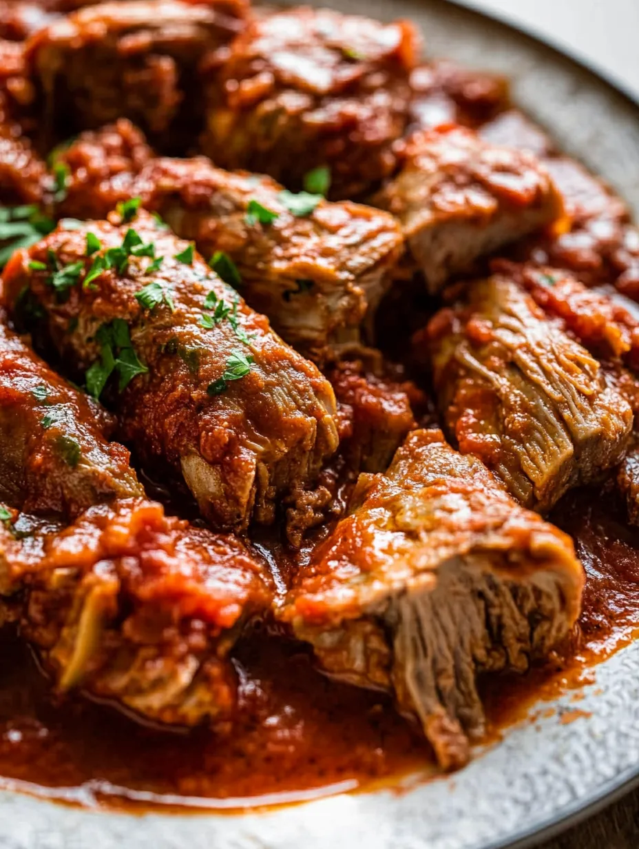 A plate of meat with sauce.