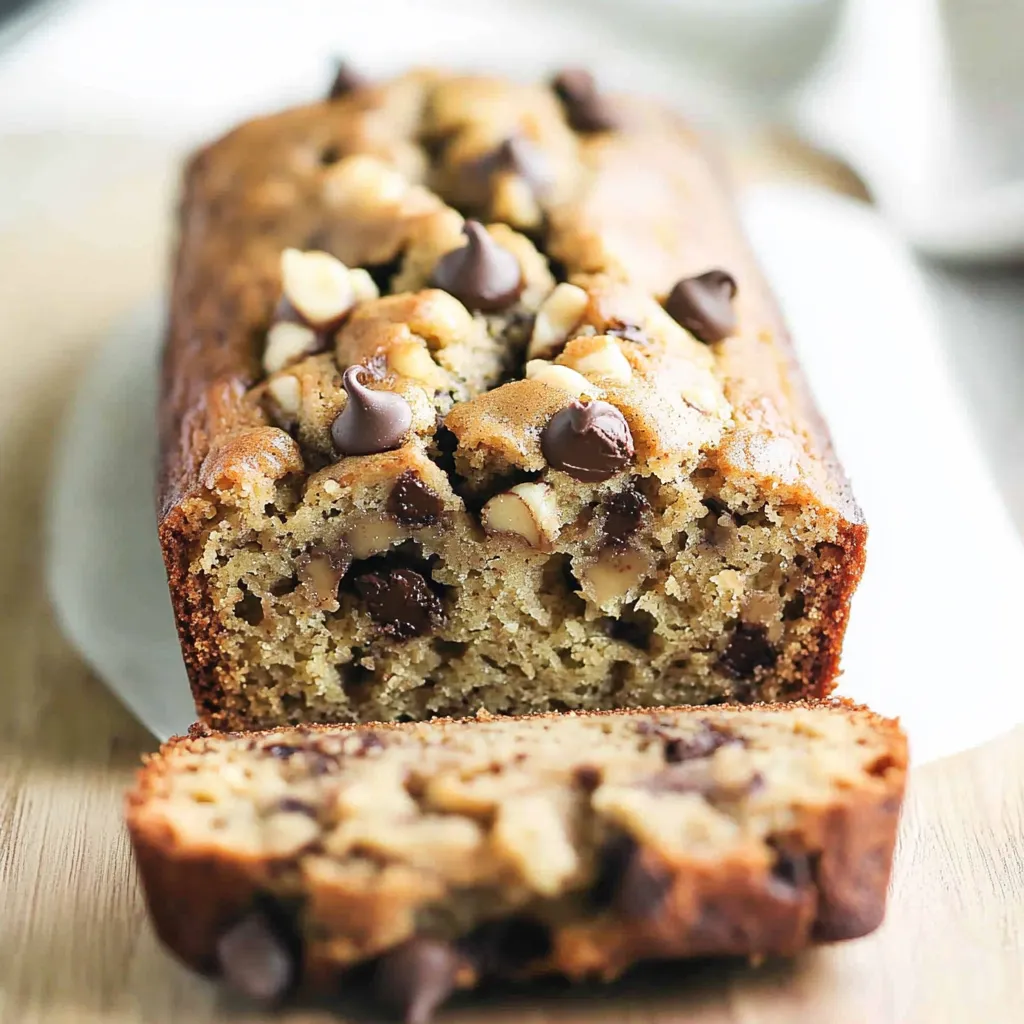 A slice of chocolate chip bread.