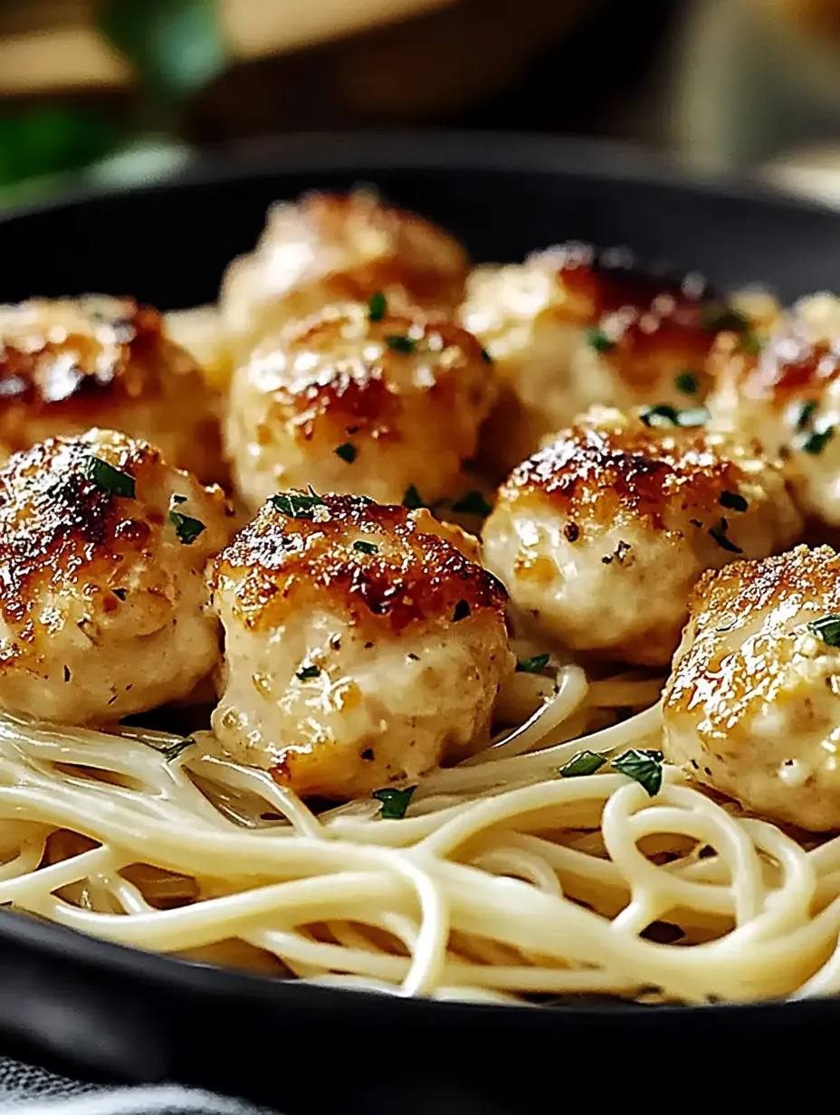 A plate of food with noodles and meatballs.