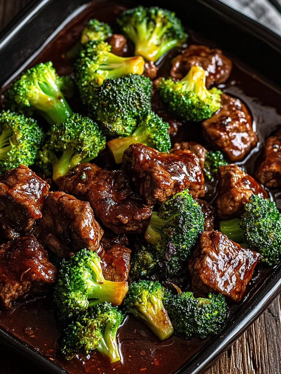 A plate of beef and broccoli.