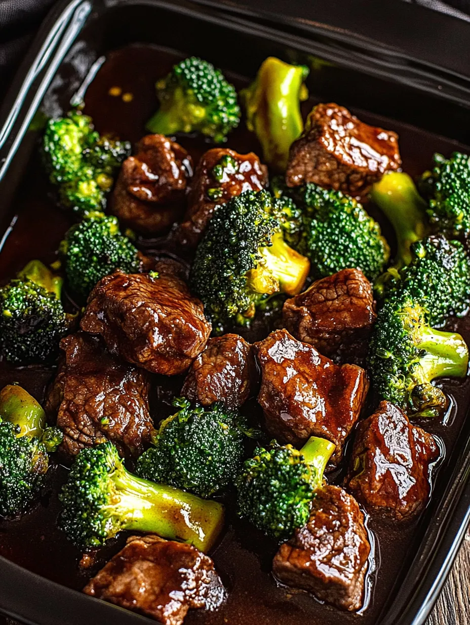 A dish of beef and broccoli.