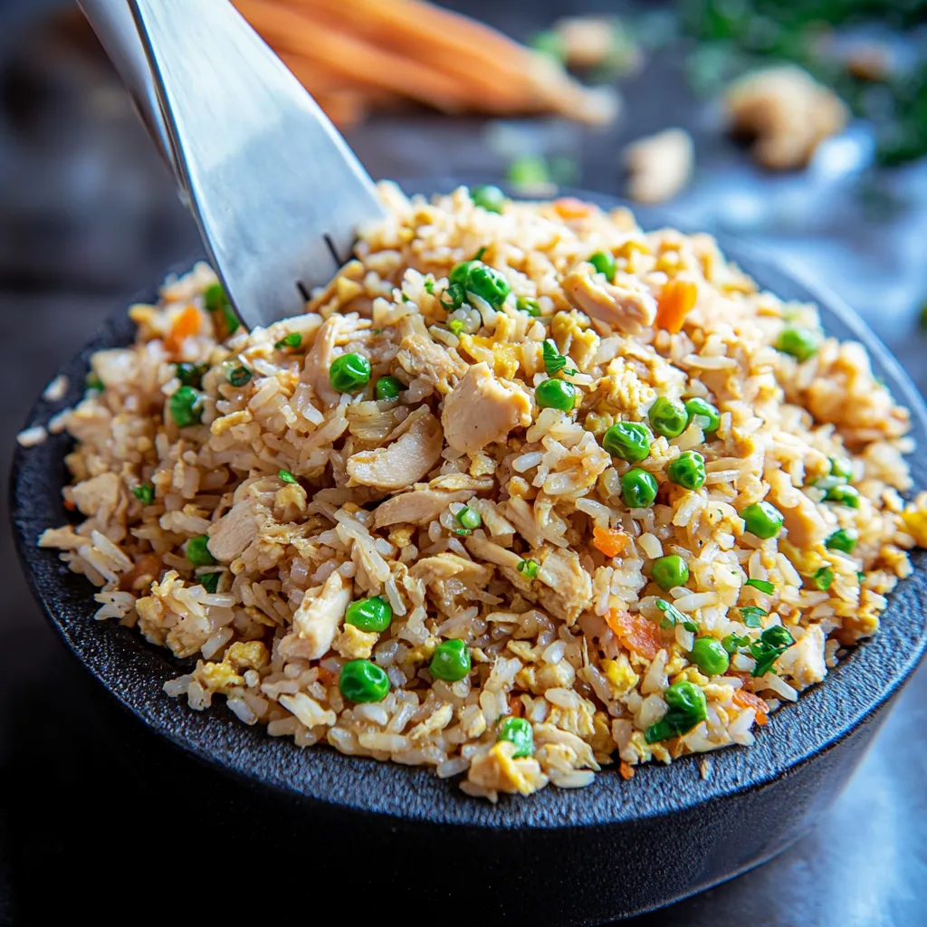A bowl of rice with peas and carrots.