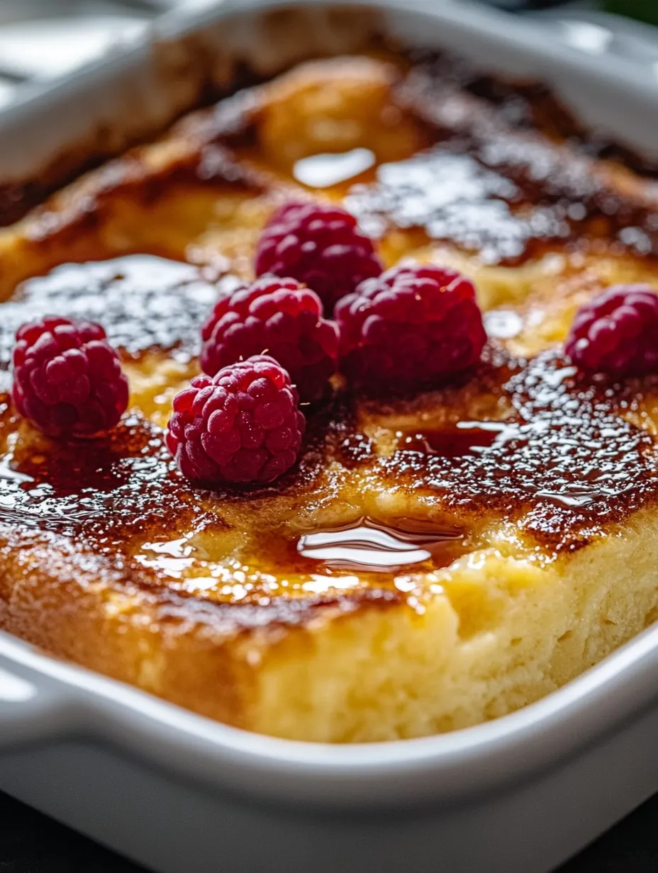 A dessert with raspberries on top.