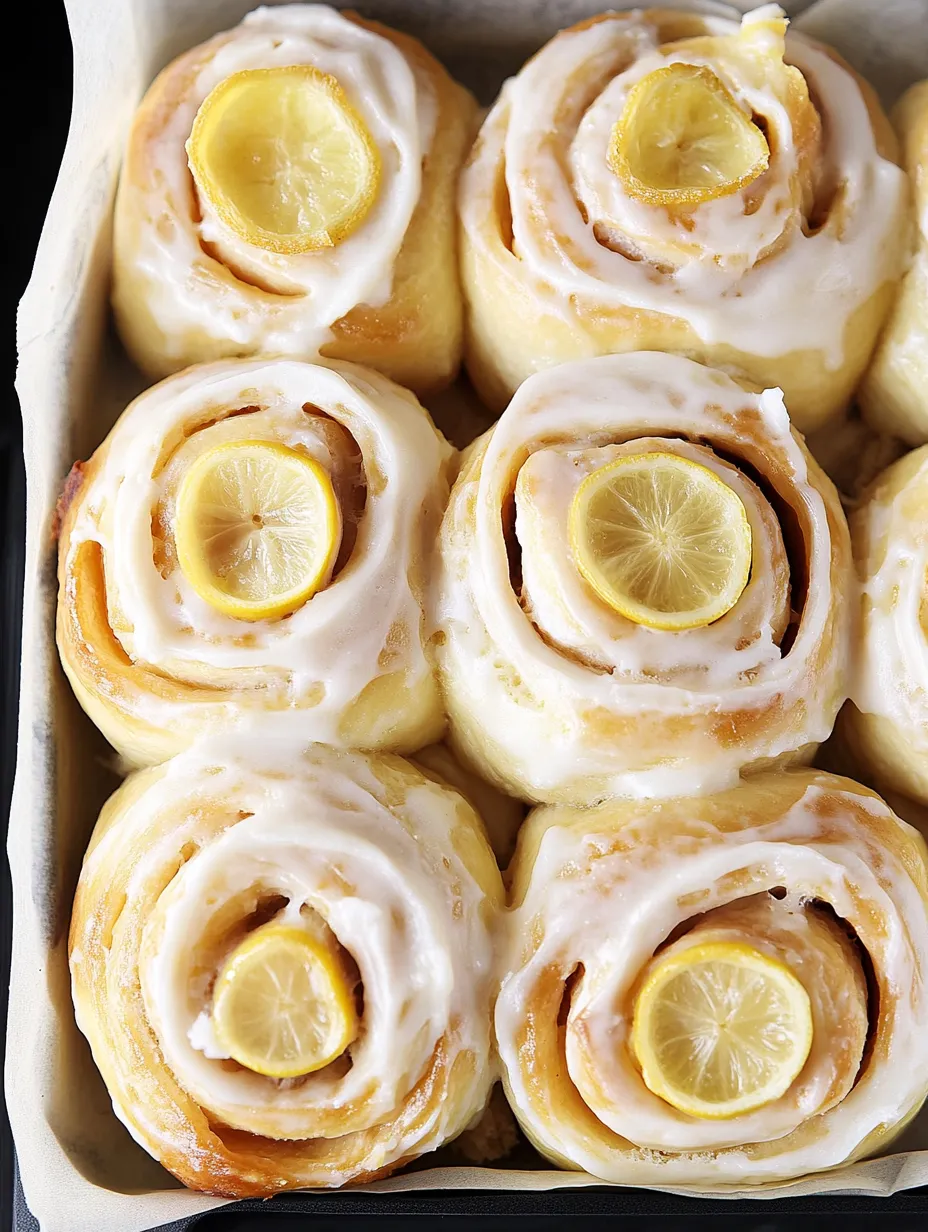 A box of pastries with lemon and white icing.