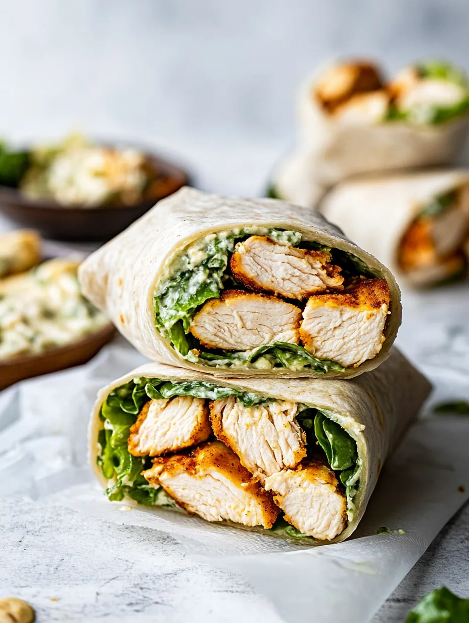 A chicken wrap with lettuce and cheese.