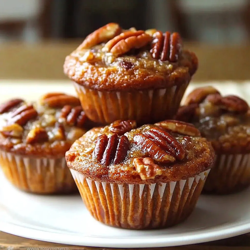 Three cupcakes with nuts on top.