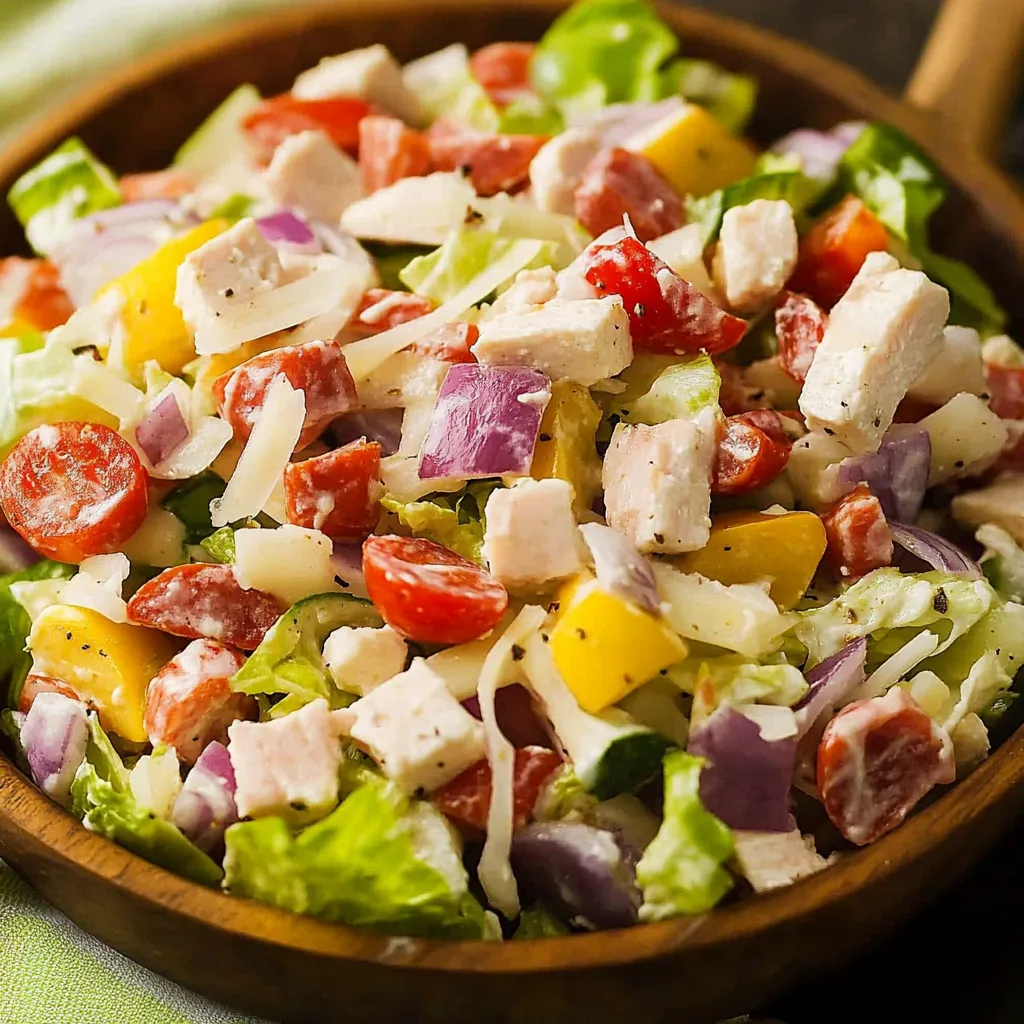 A bowl of salad with tomatoes, lettuce, and chicken.