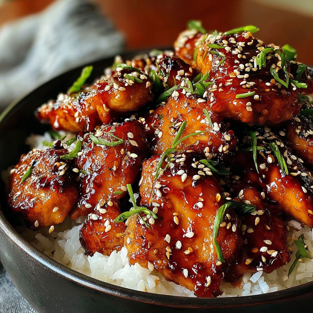 A bowl of chicken with rice and spices.