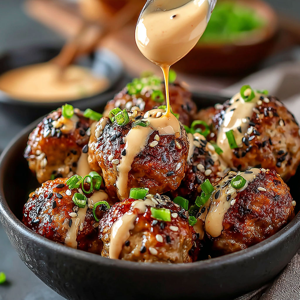A bowl of meatballs with sauce.