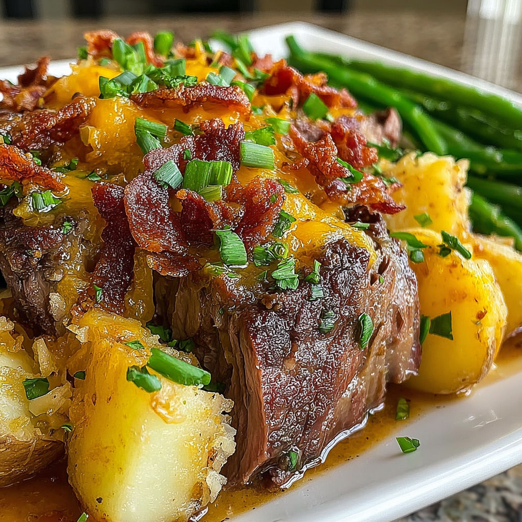 A plate of food with potatoes and meat.