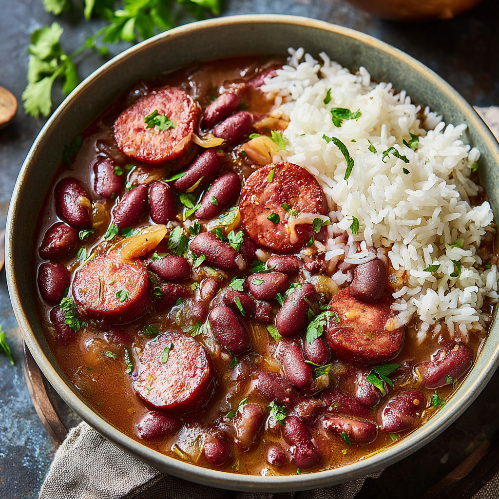 Authentic Louisiana Red Beans and Rice.