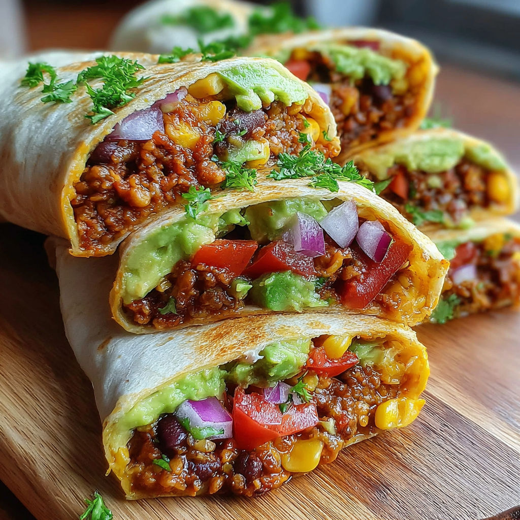 A burrito with a variety of toppings.