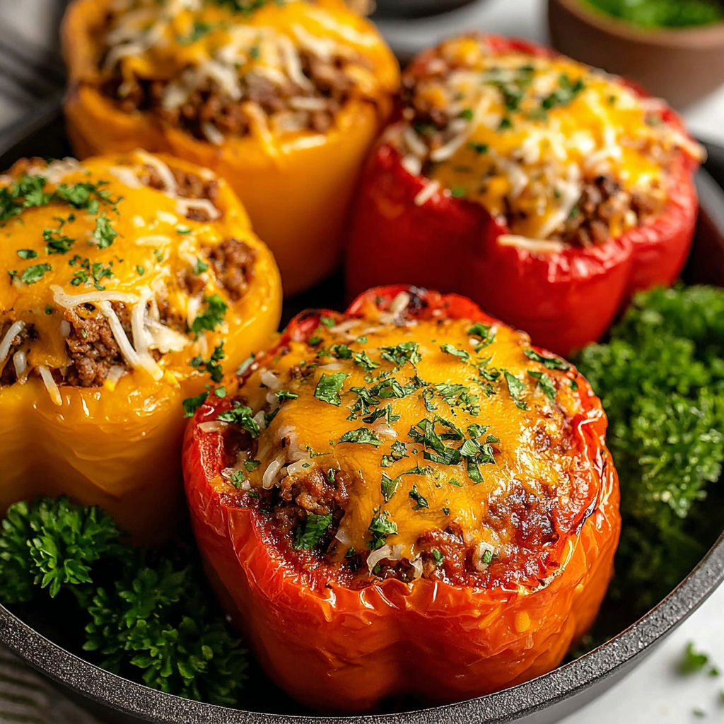 A bowl of four different colored peppers.