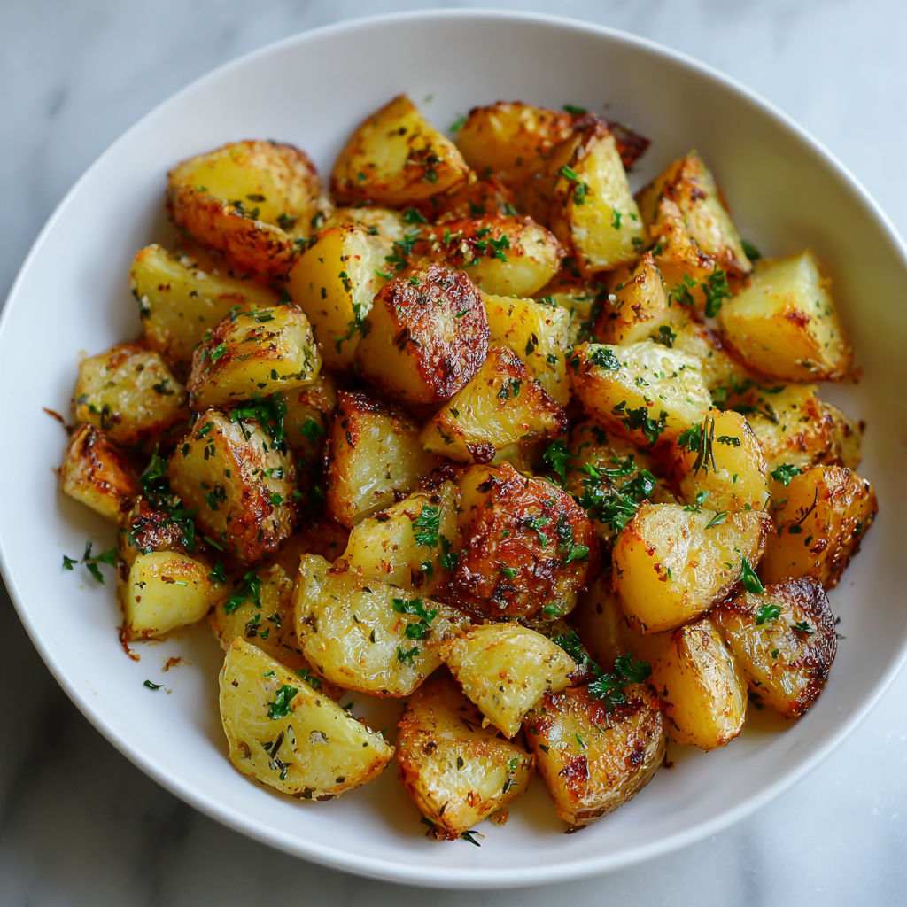 A white bowl filled with potatoes.