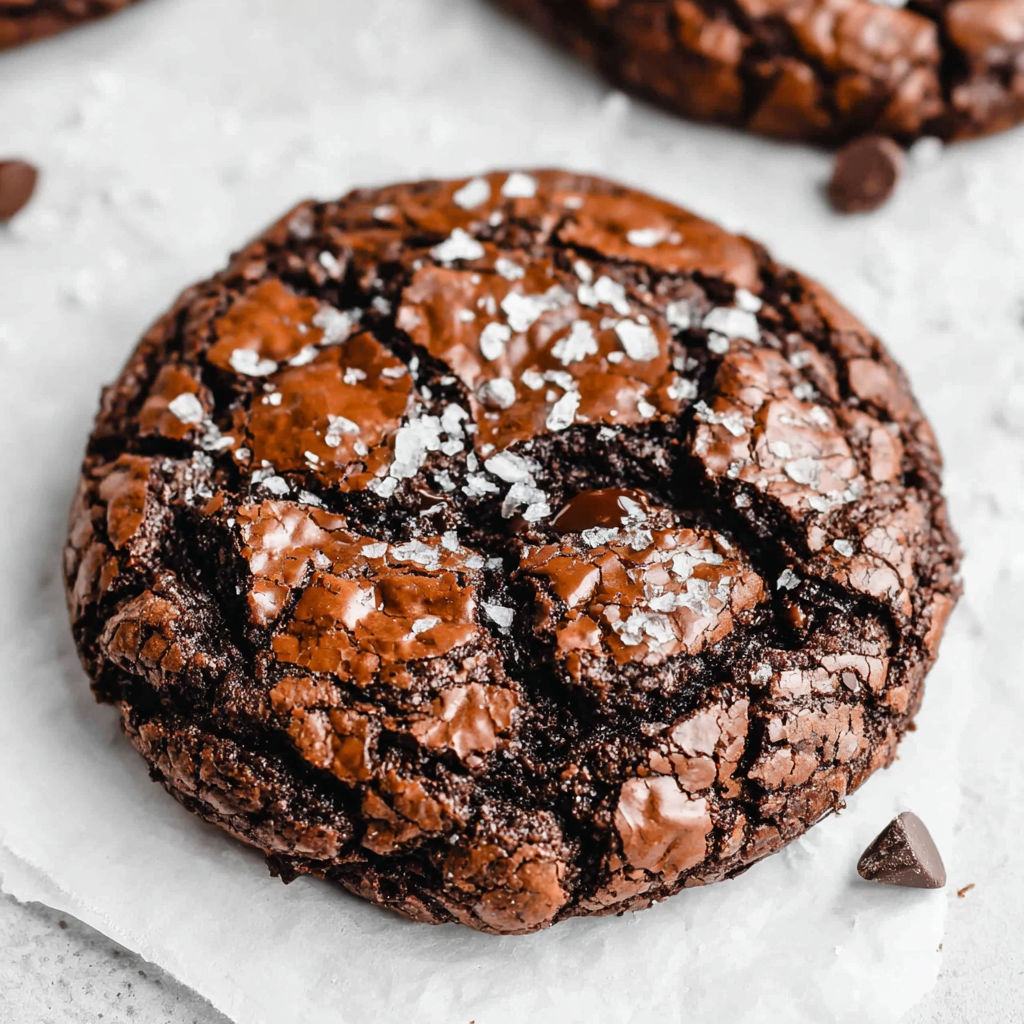A chocolate chip cookie with white sugar on top.