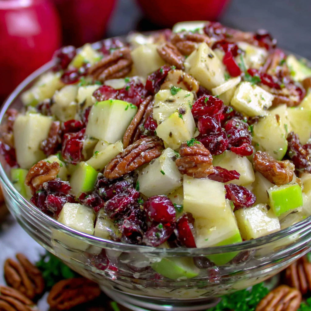 A bowl of fruit with apples, oranges, and walnuts.