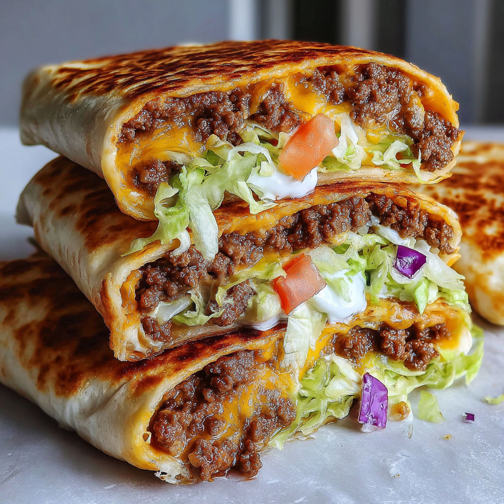 A stack of delicious keto crunchwraps.