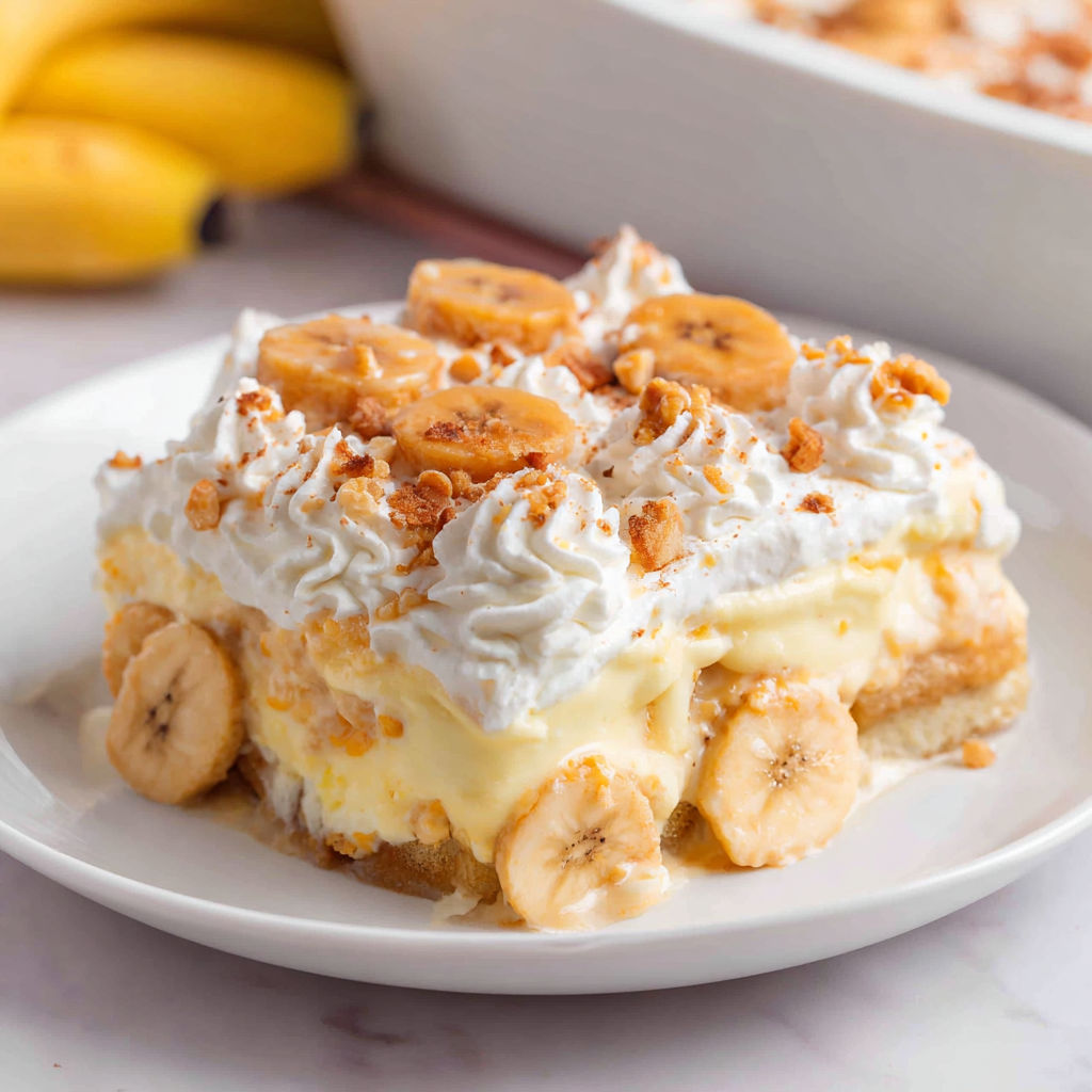 A dessert with bananas and whipped cream.