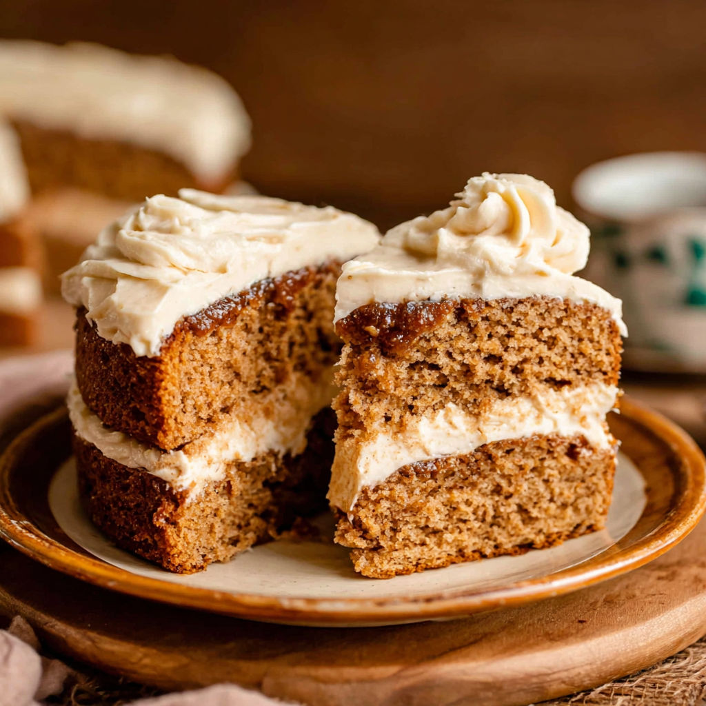 A slice of cake with white frosting.