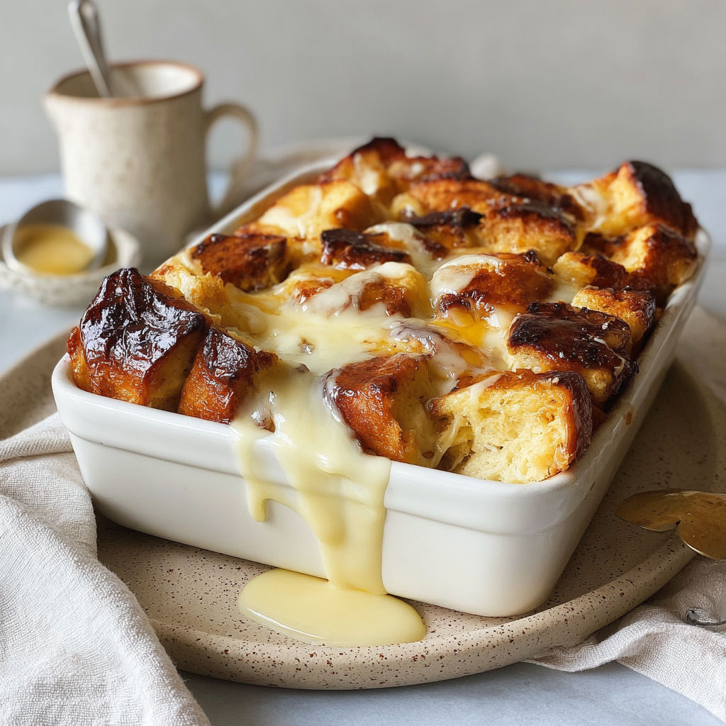 A white bowl filled with a delicious dessert.