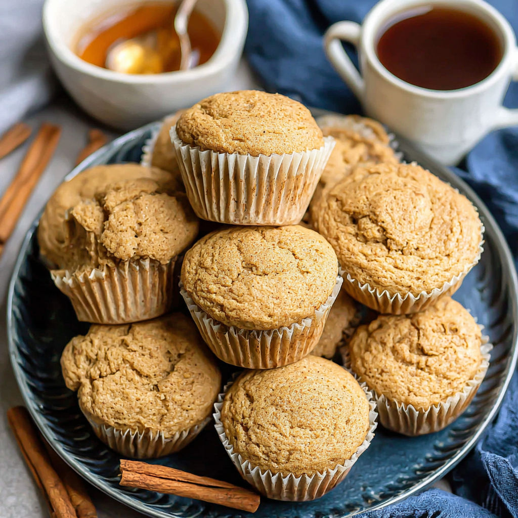 A plate of chai spiced vegan muffins.