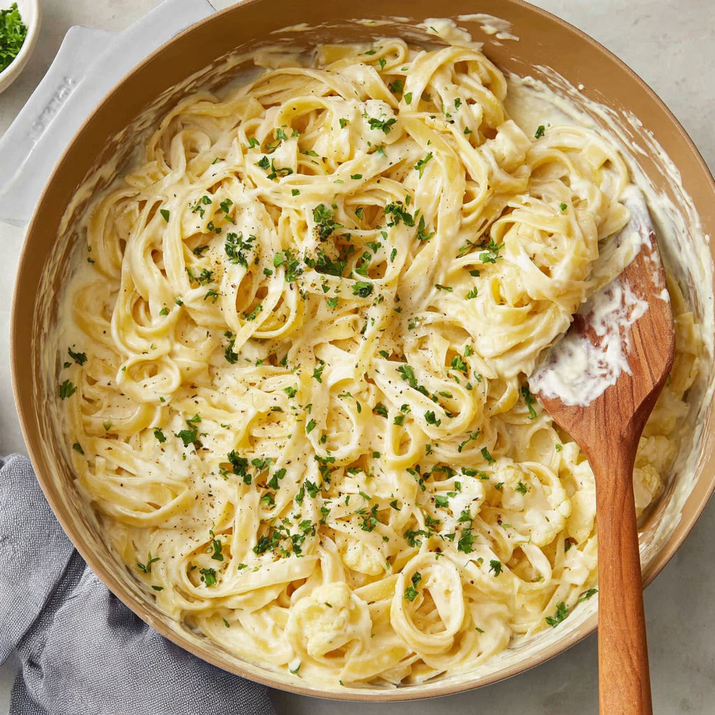 A bowl of pasta with green herbs on top.