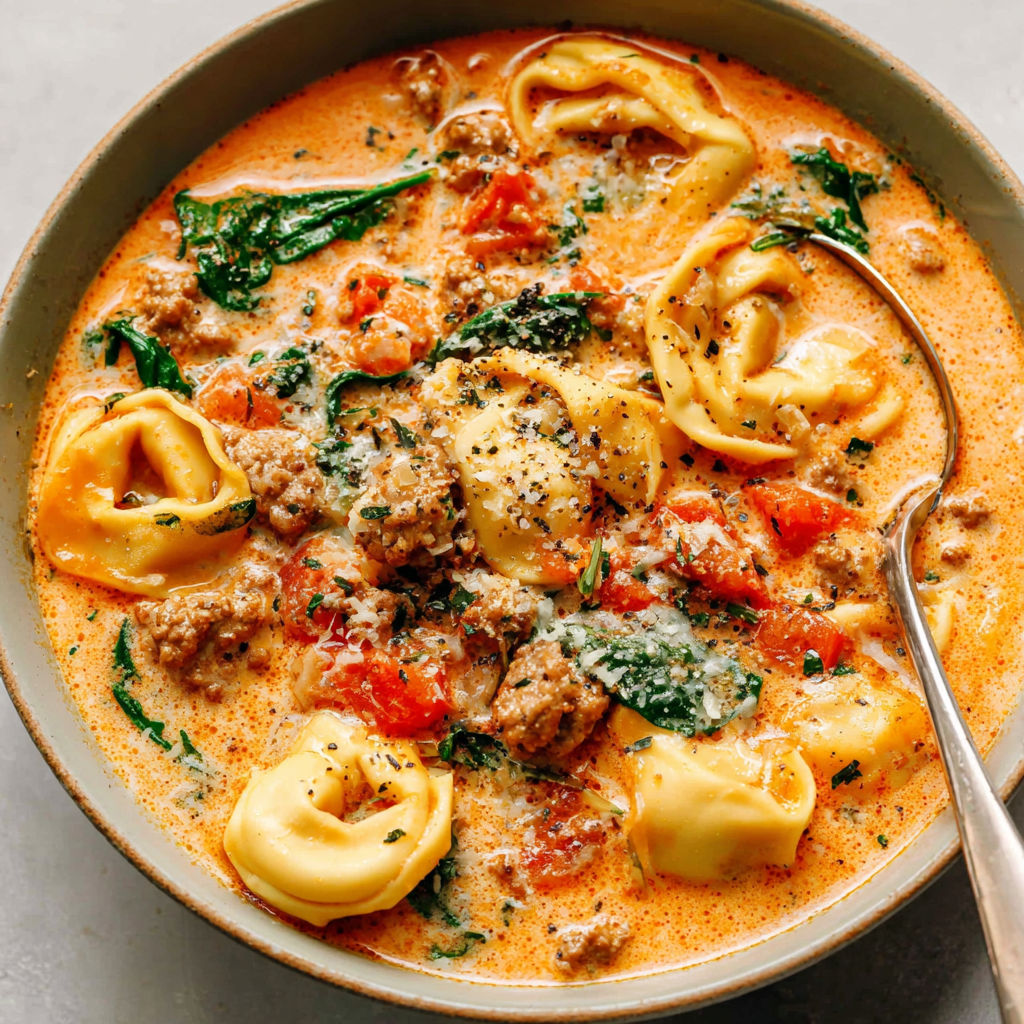 A bowl of soup with meatballs and pasta.