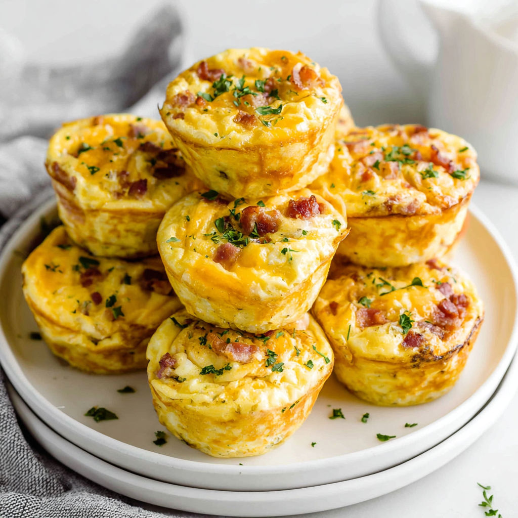 A plate of cottage cheese egg bites.